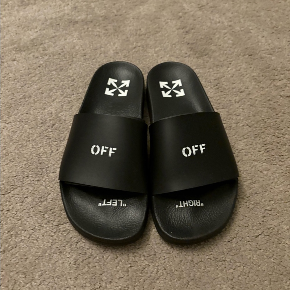 Off-White Stamp Slides Black Women 8